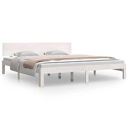 Foto van Vidaxl bedframe massief hout wit 180x200 cm 6ft super king