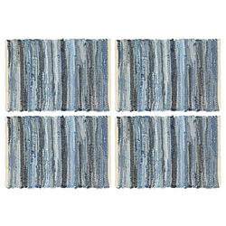 Foto van Vidaxl placemats 4 st chindi 30x45 cm katoen denimblauw