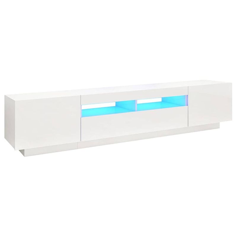 Foto van Vidaxl tv-meubel met led-verlichting 200x35x40 cm hoogglans wit