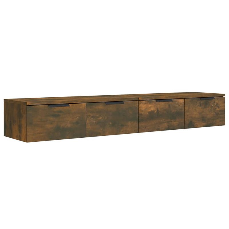 Foto van Vidaxl wandkasten 2 st 68x30x20 cm bewerkt hout gerookt eikenkleurig