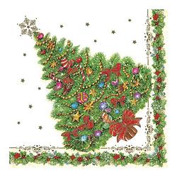 Foto van Maki kerst thema servetten - 40x st - 33 x 33 cm - kerstboom - feestservetten