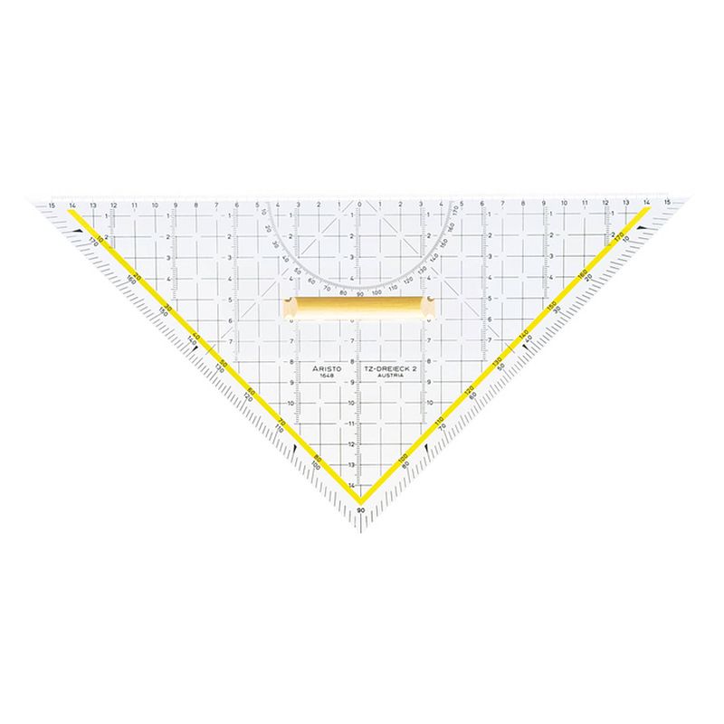 Foto van Tekendriehoek aristo 32,5cm met houten greep