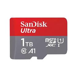 Foto van Sandisk microsdxc ultra 1tb 150mb/s c10 - sda uhs-i micro sd-kaart grijs