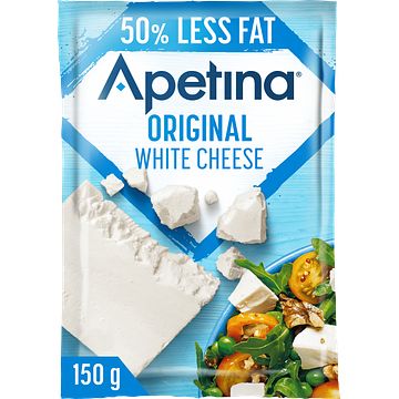 Foto van Apetina original witte kaas 50% minder vet, plak (22+) 150g bij jumbo