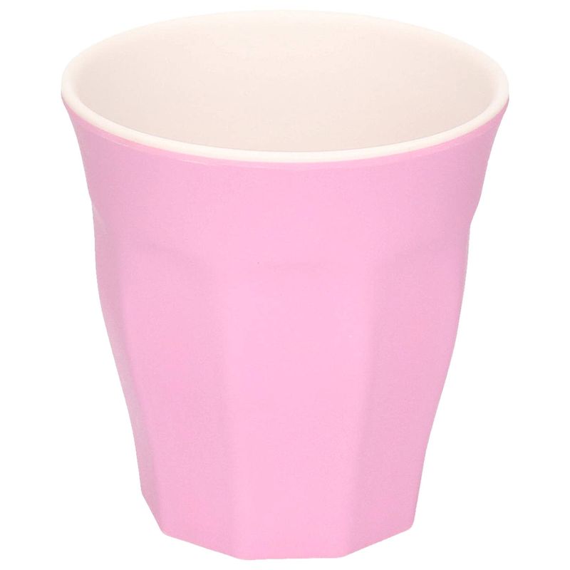 Foto van Onbreekbare kunststof/melamine roze drinkbeker 9 x 8.7 cm voor outdoor/camping - drinkbekers