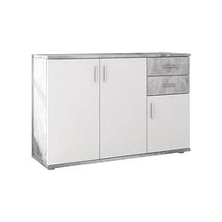 Foto van Meubella - dressoir albury - grijs - wit - 120 cm