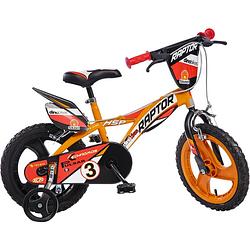 Foto van Dino raptor 14 inch 24 cm jongens v-brake oranje