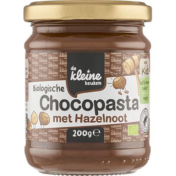 Foto van De kleine keuken biologische chocopasta met hazelnoot 200g bij jumbo