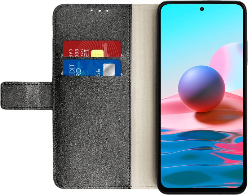 Foto van Just in case wallet xiaomi redmi note 10 4g / note 10s book case zwart