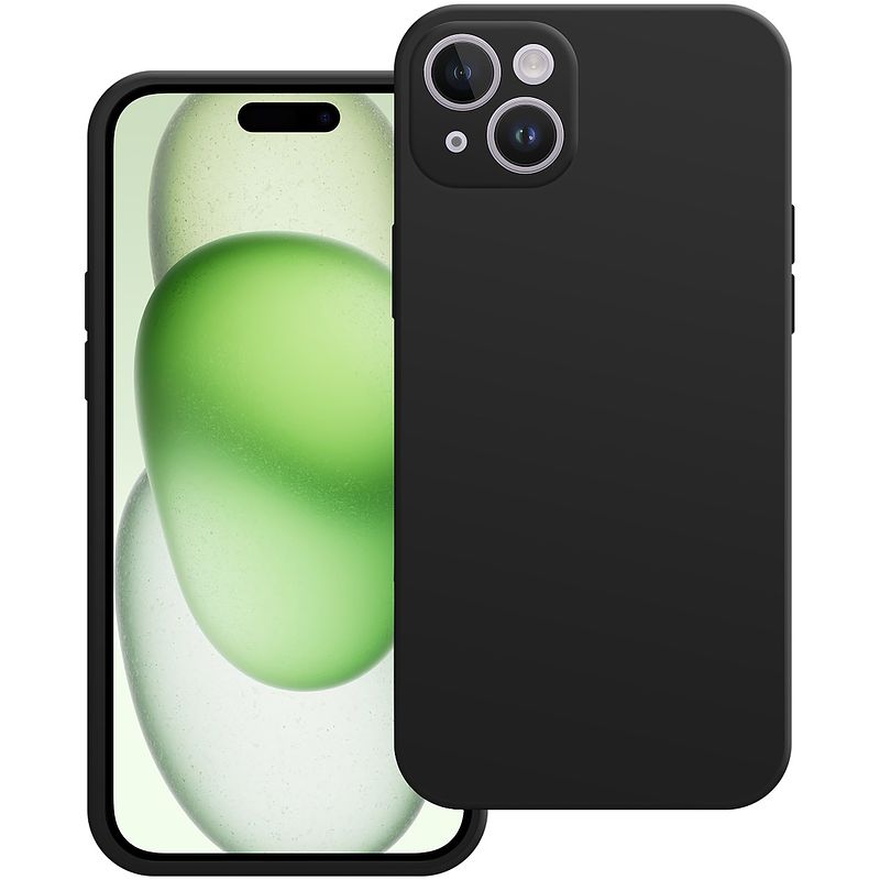 Foto van Just in case premium liquid color tpu case voor apple iphone 15 plus telefoonhoesje zwart