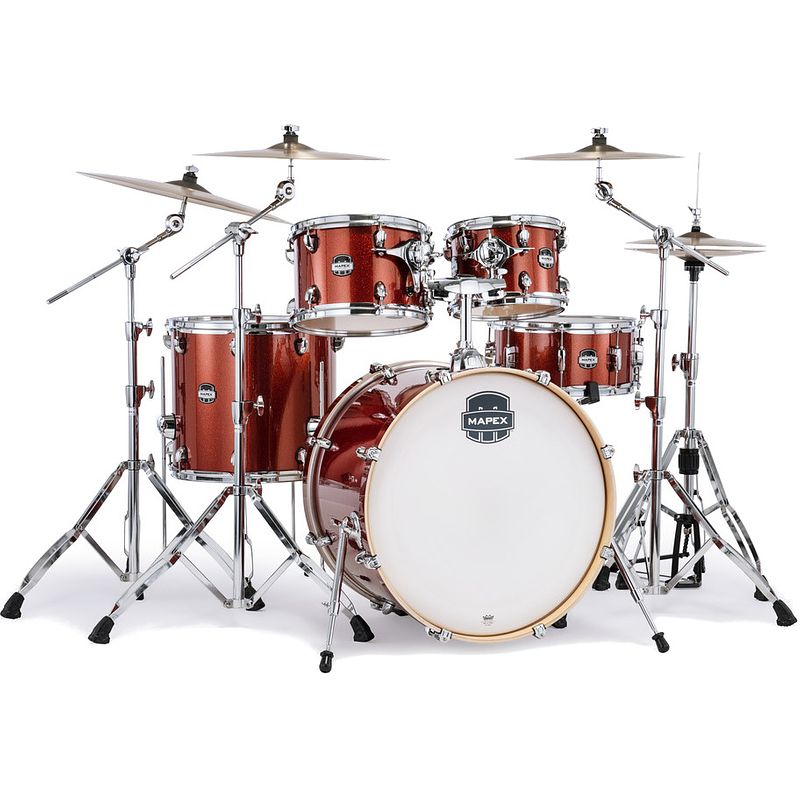 Foto van Mapex mars birch stage blood orange sparkle 5d. shellset