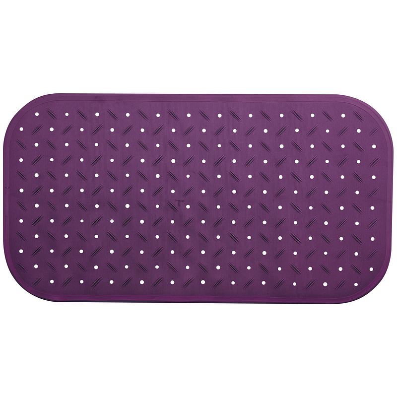 Foto van Msv douche/bad anti-slip mat badkamer - rubber - paars - 36 x 76 cm - badmatjes