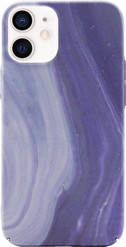 Foto van Bluebuilt purple marble hard case apple iphone 12 mini back cover