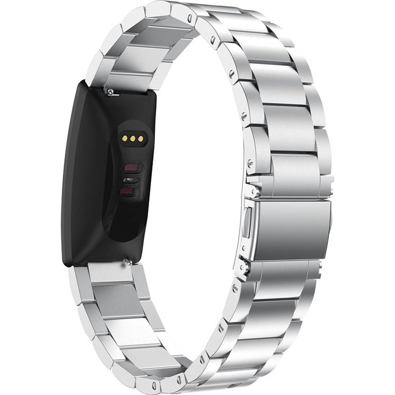 Foto van Smartphoneclip - bandje metaal zilver - voor fitbit inspire (hr,2)