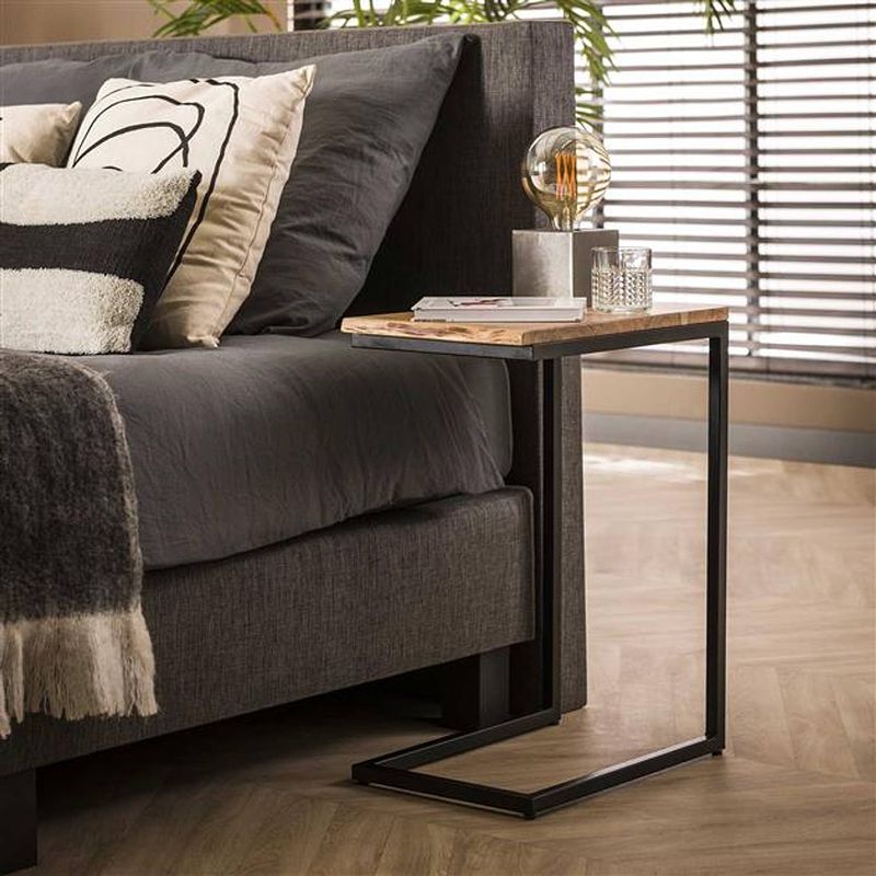 Foto van Hoyz - bed tafeltje xs edge - set van 2 - massief acacia