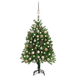 Foto van Vidaxl kunstkerstboom met led's en kerstballen 120 cm groen