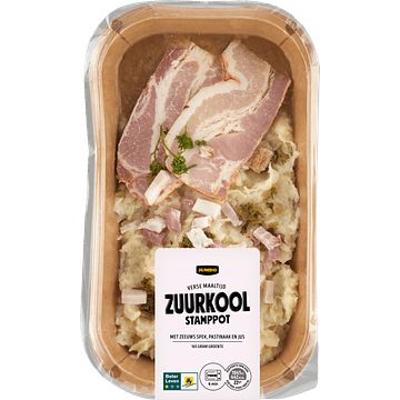 Foto van Jumbo verse maaltijd zuurkool stamppot met zeeuws spek 450g