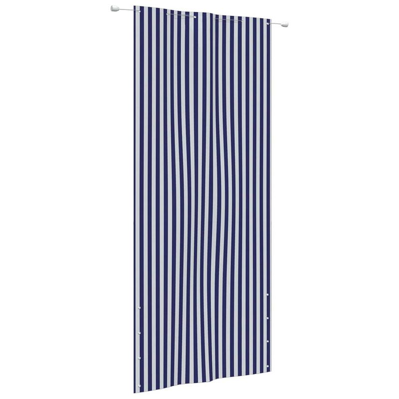 Foto van Vidaxl balkonscherm 120x240 cm oxford stof blauw en wit