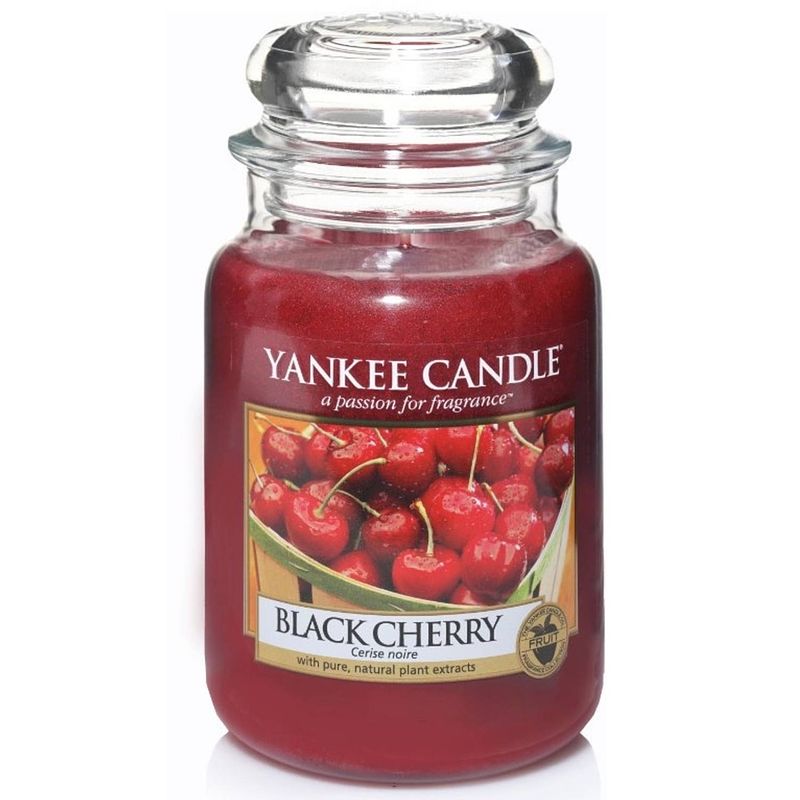 Foto van Yankee candle - black cherry geurkaars - large jar - tot 150 branduren