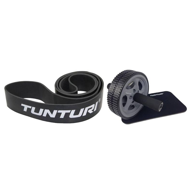 Foto van Tunturi - fitness set - weerstandsband zwart - extra heavy - trainingswiel