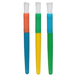 Foto van Vierkante kleurrijke dikke verfborstels - penselen - 3 stuks in verpakking