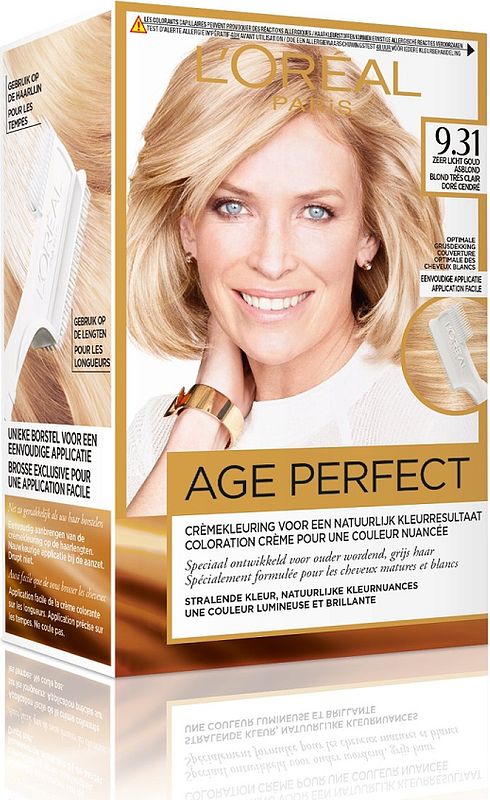 Foto van L'soréal paris age perfect 9.31 zeer licht goud asblond