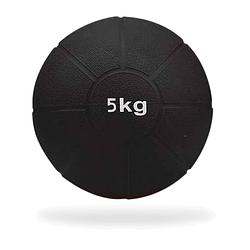 Foto van Matchu sports medicine ball 5kg - zwart - ø 22cm - massief rubber