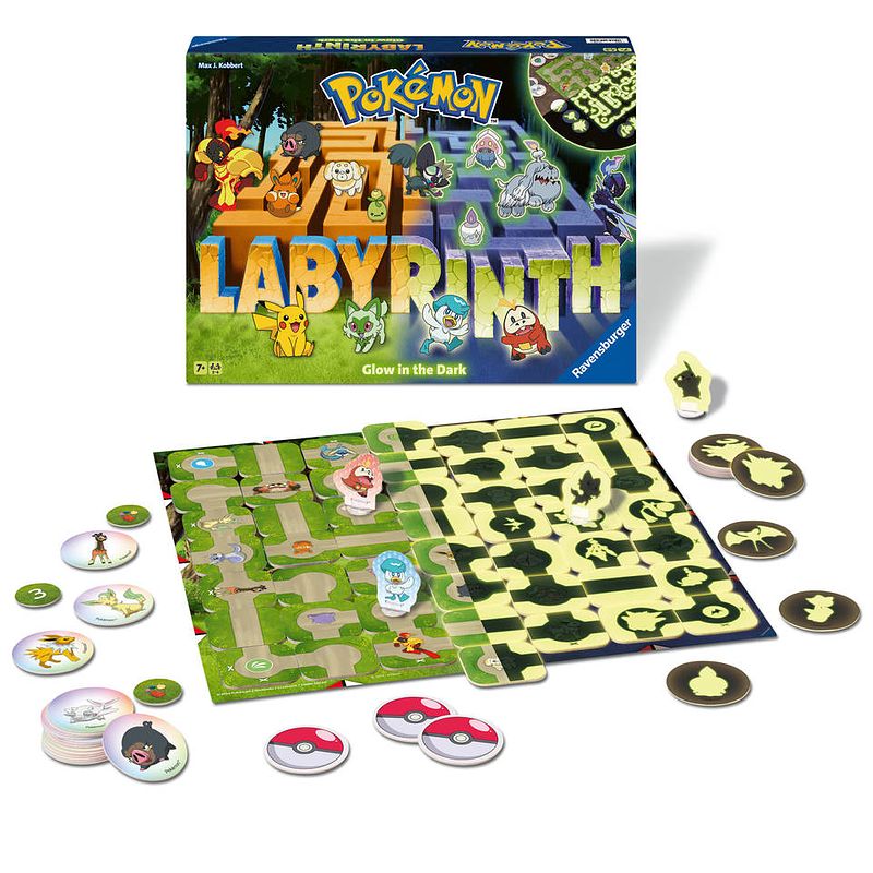 Foto van Ravensburger pokémon labyrinth glow in the dark