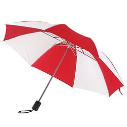 Foto van Opvouwbare paraplu rood / wit 85 cm - paraplu's