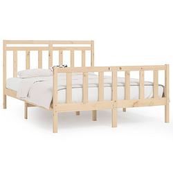 Foto van The living store klassiek houten bedframe - 150 x 200 cm - massief grenenhout