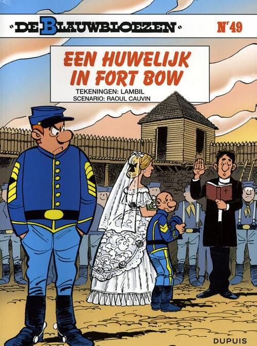 Foto van De blauwbloezen - 49 - een huwelijk in fort bow - raoul cauvin - paperback (9789031427352)