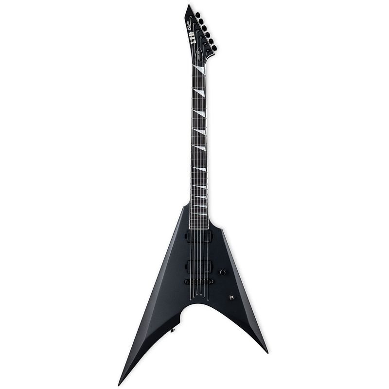 Foto van Esp ltd deluxe arrow-1000nt charcoal metallic satin elektrische gitaar met fishman fluence modern elementen