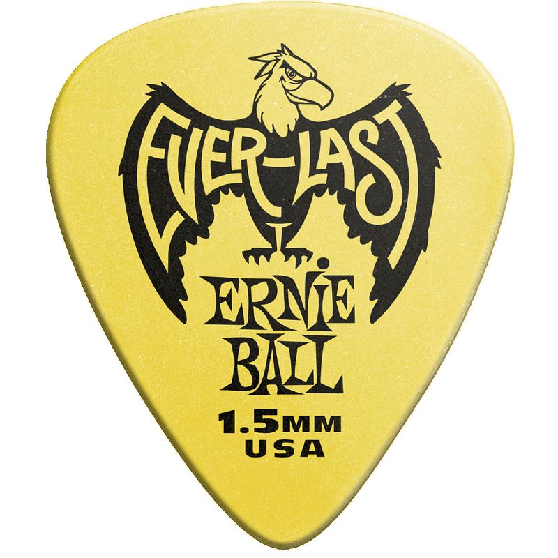 Foto van Ernie ball 9195 yellow everlast 1.5 mm plectrumset (12 stuks)