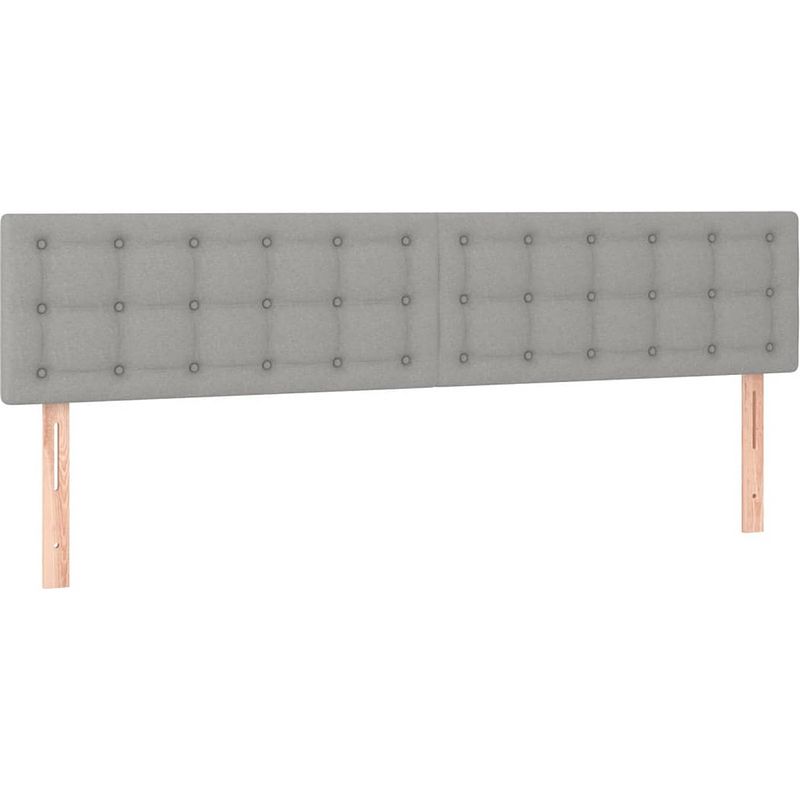 Foto van The living store boxspring bed - lichtgrijs - 203 x 200 x 78/88 cm - verstelbaar hoofdbord - led-verlichting -