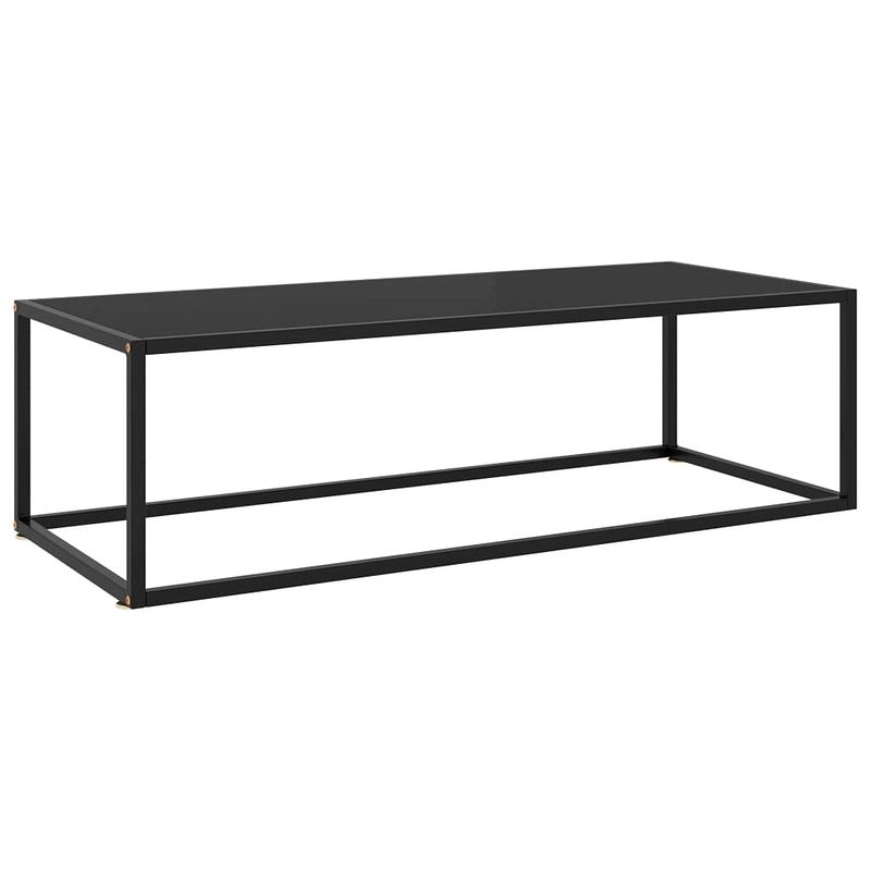 Foto van Vidaxl salontafel met zwart glas 120x50x35 cm zwart