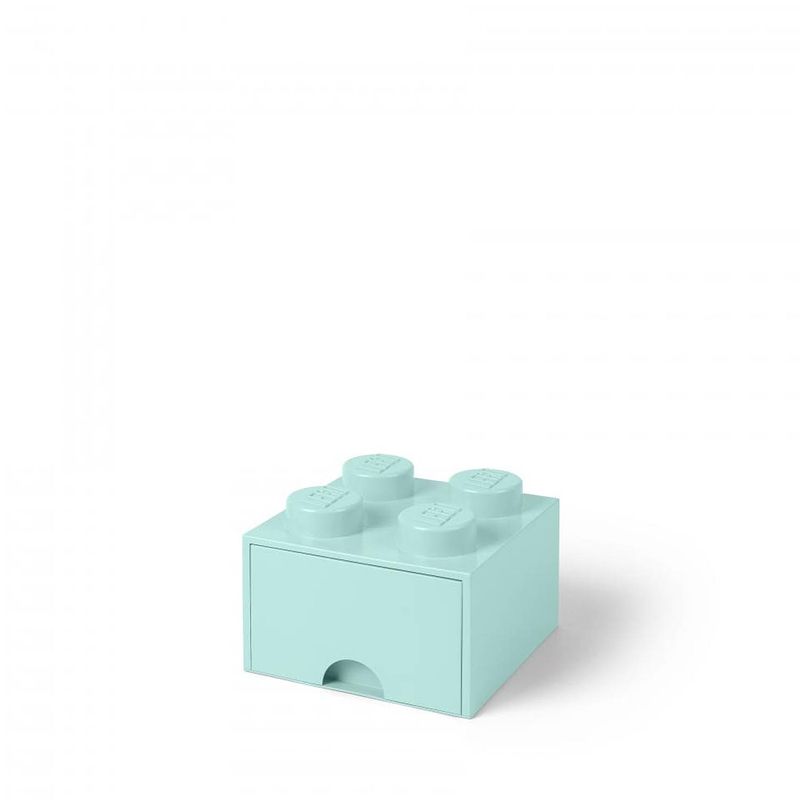 Foto van Lego brick 4 opberglade - aqua blue