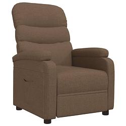 Foto van The living store verstelbare fauteuil - bruin - 71 x 95 x 99.5 cm - stof - multiplex - ijzer - schuim - pp-katoen