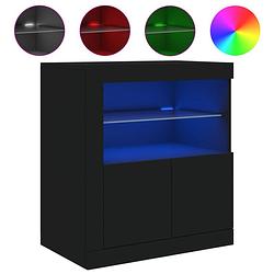 Foto van Vidaxl dressoir met led-verlichting 60,5x37x67 cm zwart