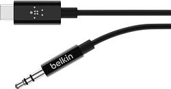 Foto van Belkin rockstar usb c naar 3,5mm kabel converter 1,8m zwart