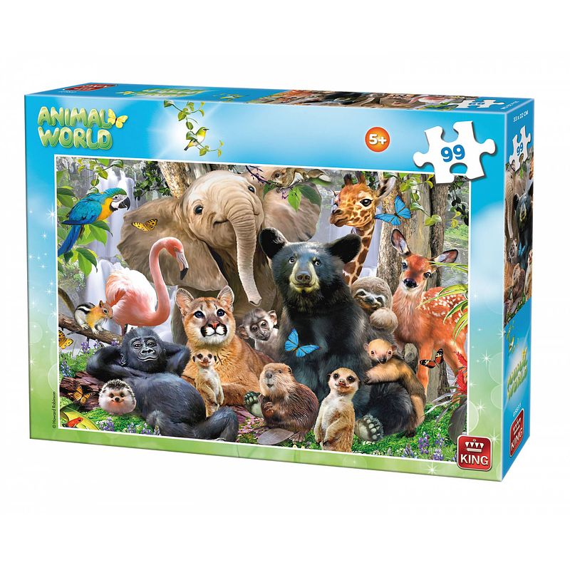 Foto van King legpuzzel animal world bosdieren 99 stukjes