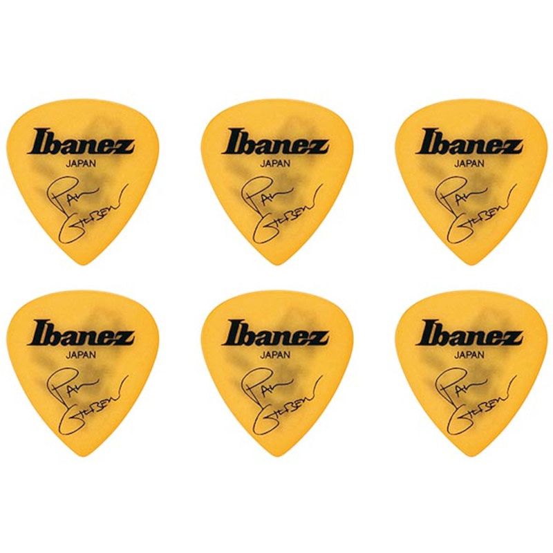 Foto van Ibanez b1000pg-ye paul gilbert signature plectrums 1.0 mm - 6 pack - geel