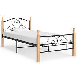 Foto van Vidaxl bedframe metaal zwart 90x200 cm