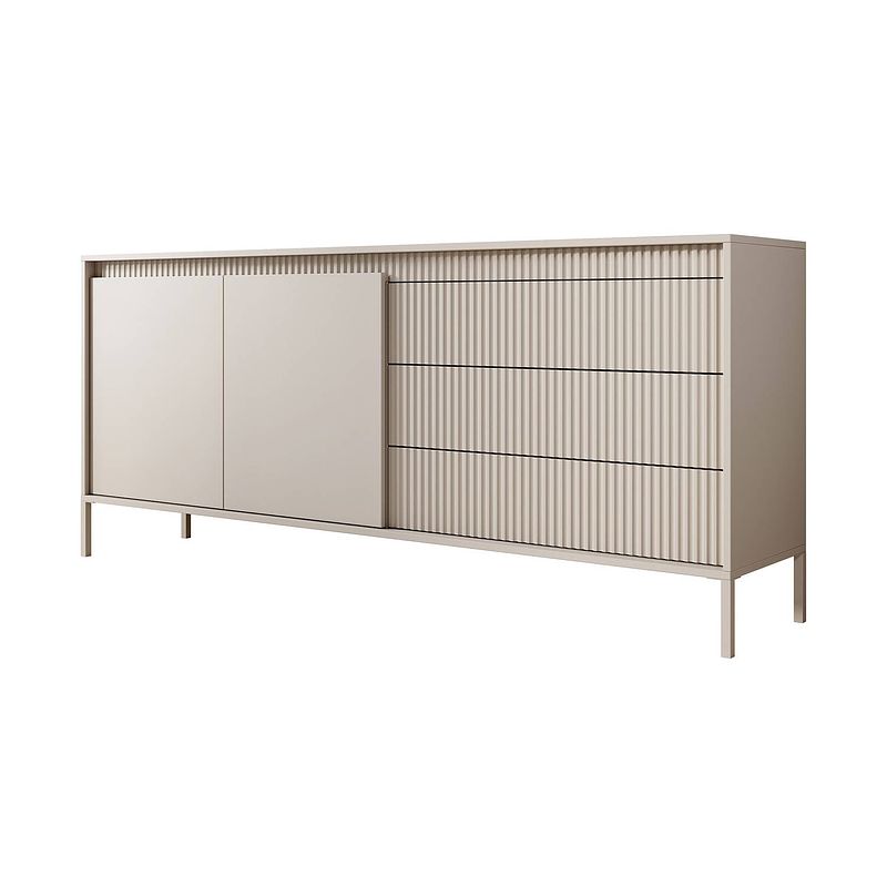 Foto van Meubella dressoir saran - beige - 187 cm