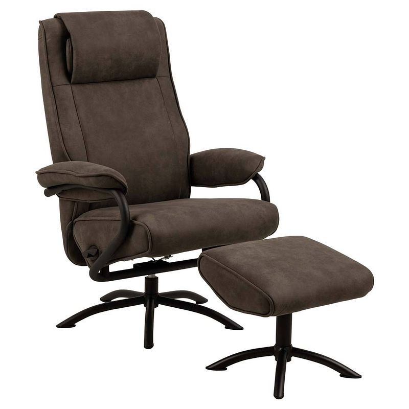 Foto van Hyras fauteuil recliner met hocker grijs.