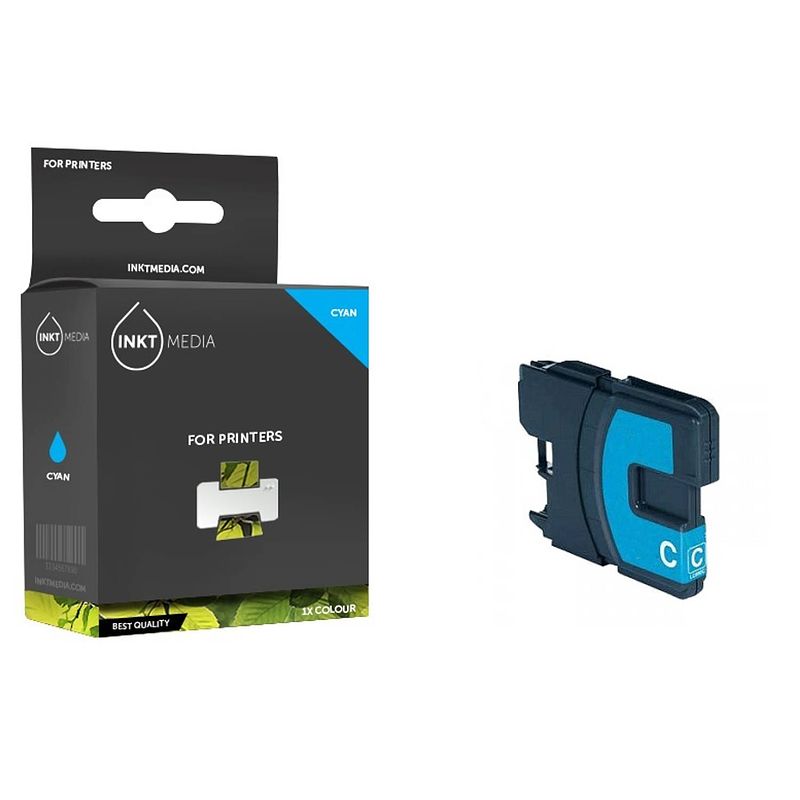 Foto van Inktmedia® -navulinkt - geschikt brother lc-985c inktcartridge cyan - navul inkt - refill inkt