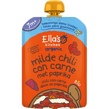 Foto van Ella'ss kitchen organic milde chili con carne met paprika 7+ maanden 130g bij jumbo