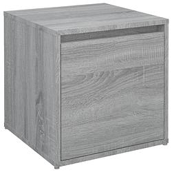 Foto van The living store opbergbox met lade - grijs sonoma eiken - 40.5 x 40 x 40 cm - trendy design