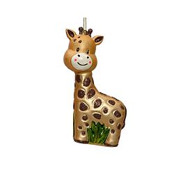 Foto van Ksd - giraffe glas l8.5b4.2h13 cm bruin kerst