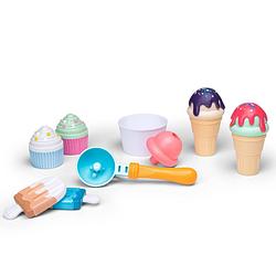 Foto van Eddy toys speelgoed ijsjes set - 13 stuks - verwisselbaar - met ijsschep - vrolijke kleuren