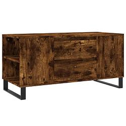 Foto van Vidaxl salontafel 102x44,5x50 cm bewerkt hout gerookt eikenkleurig